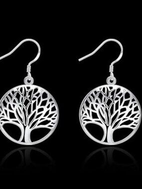 NEW Tree of Life Earrings Fashion Jewelry Silver Plated Tree Pendants Drop